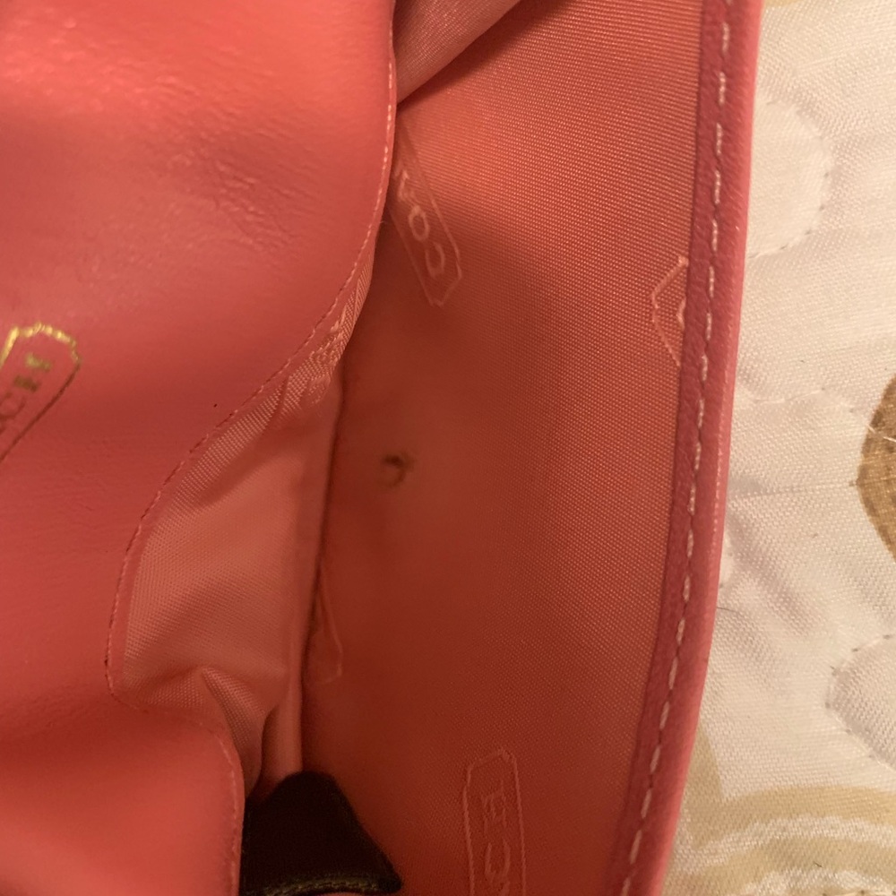 Coach Pink and Tan Women's Wallet - Picture 8 of 11